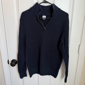 3/$21 | GAP Men's Dark Blue 3/4 Zip-Up Sweater